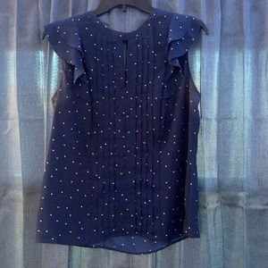 ELLE blue polka dot blouse